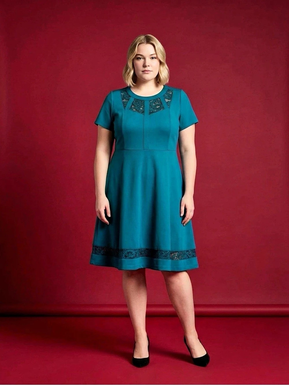 Lane Bryant Lace Mini Dress in Blue Size 18/20 Like New